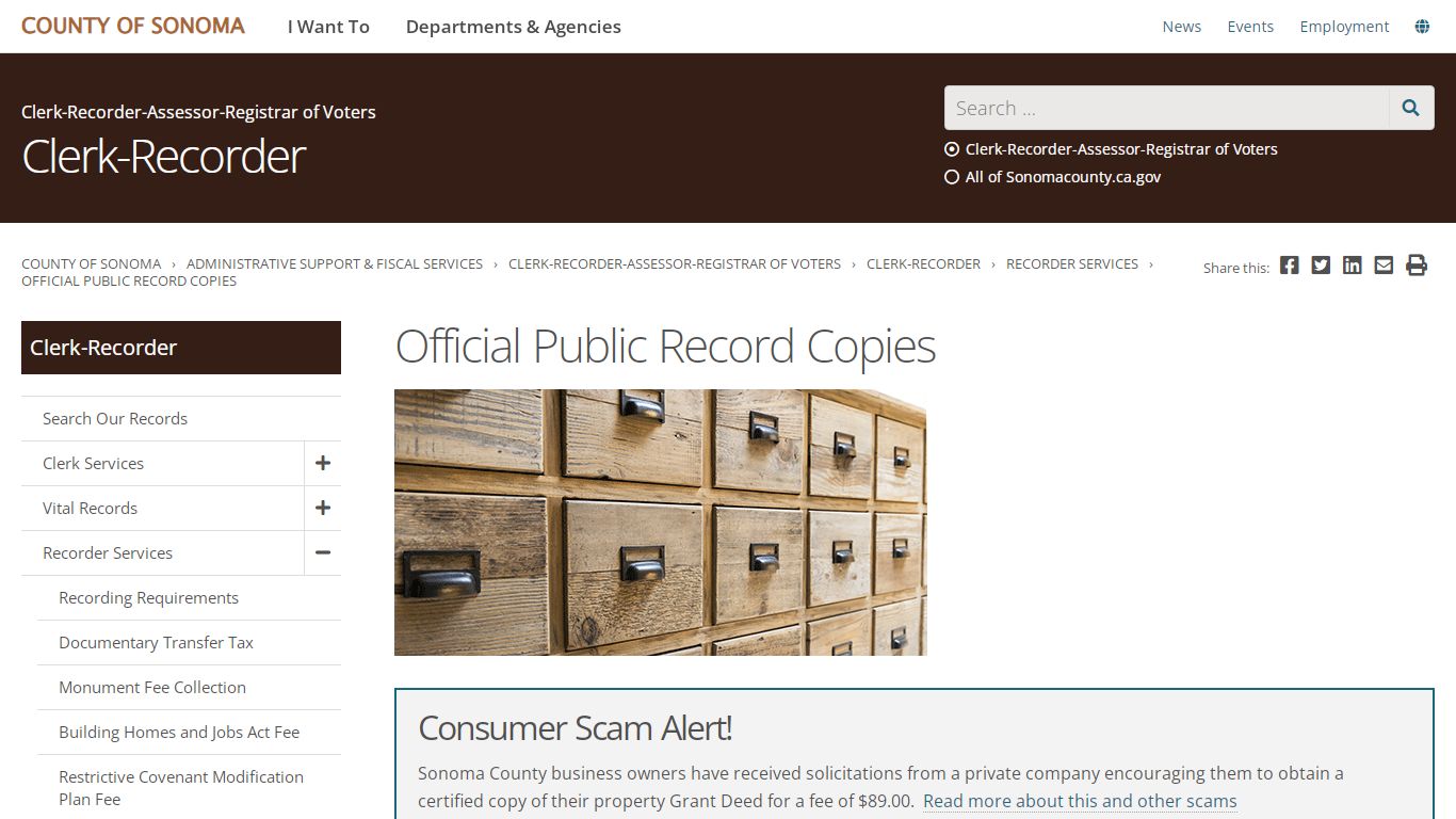 Official Public Record Copies - Sonoma County, California